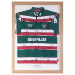 Framed Rugby Shirt from Leicester Tigers against Newcastle Falcons 2012.