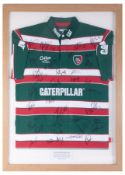 Framed Rugby Shirt from Leicester Tigers against Newcastle Falcons 2012.