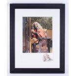 Robert Lenkiewicz (1941-2002) 'Self Portrait at Easel' a rare signed limited edition print X/XV,