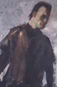 Robert Lenkiewicz (1941-2002) early double sided oil portrait painting on board, signed,