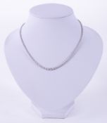 A fine 18ct white gold 17" graduated diamond necklace set with approx. 2.00 carats (total