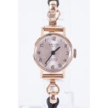 Oriosa, a ladies vintage 9ct yellow gold cased Oriosa manual wind wristwatch with a rolled gold