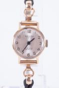 Oriosa, a ladies vintage 9ct yellow gold cased Oriosa manual wind wristwatch with a rolled gold