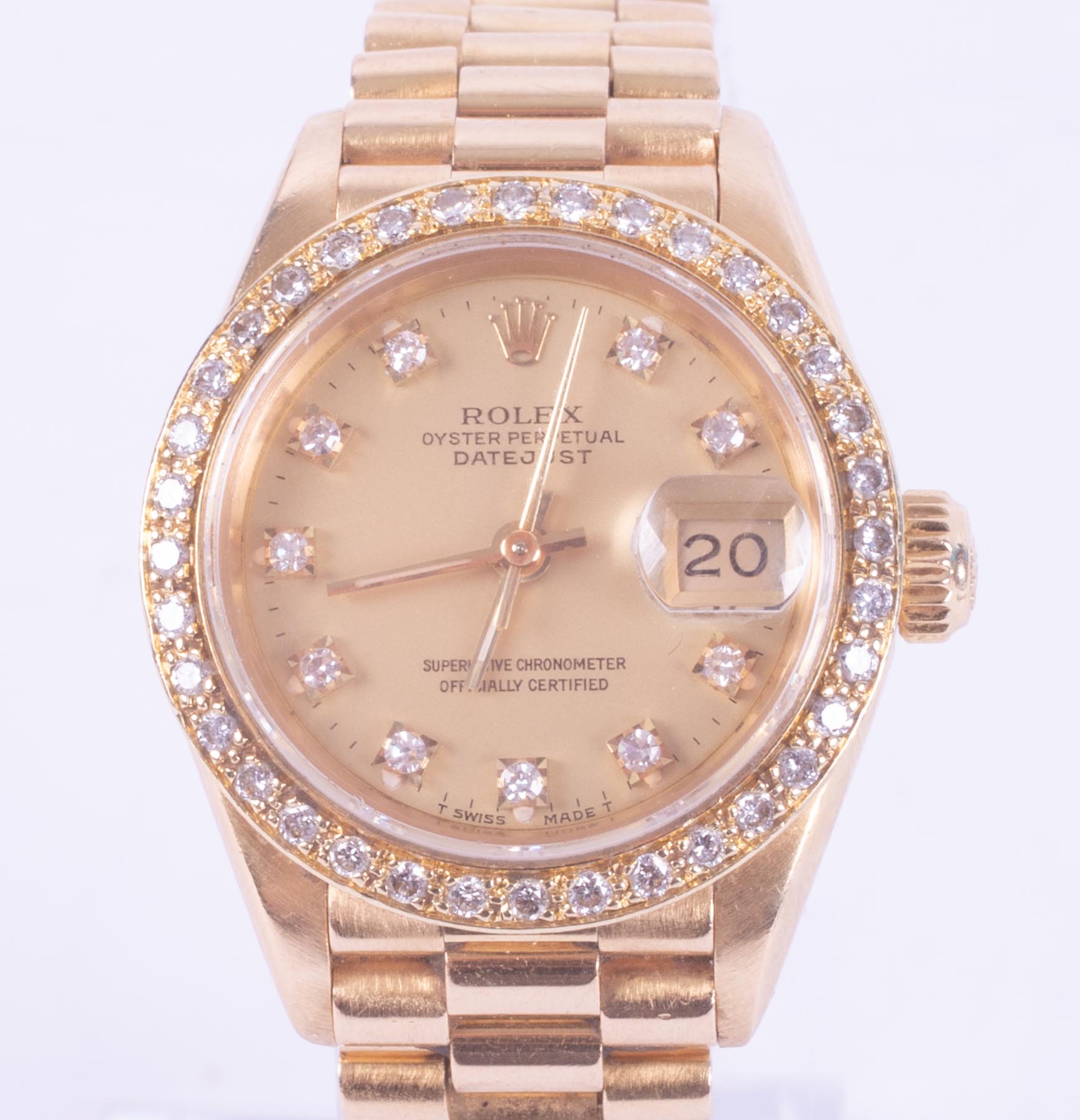 Rolex, a ladies 18ct yellow gold automatic Rolex Oyster Perpetual Datejust chronometer with