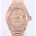 Rolex, a ladies 18ct yellow gold automatic Rolex Oyster Perpetual Datejust chronometer with