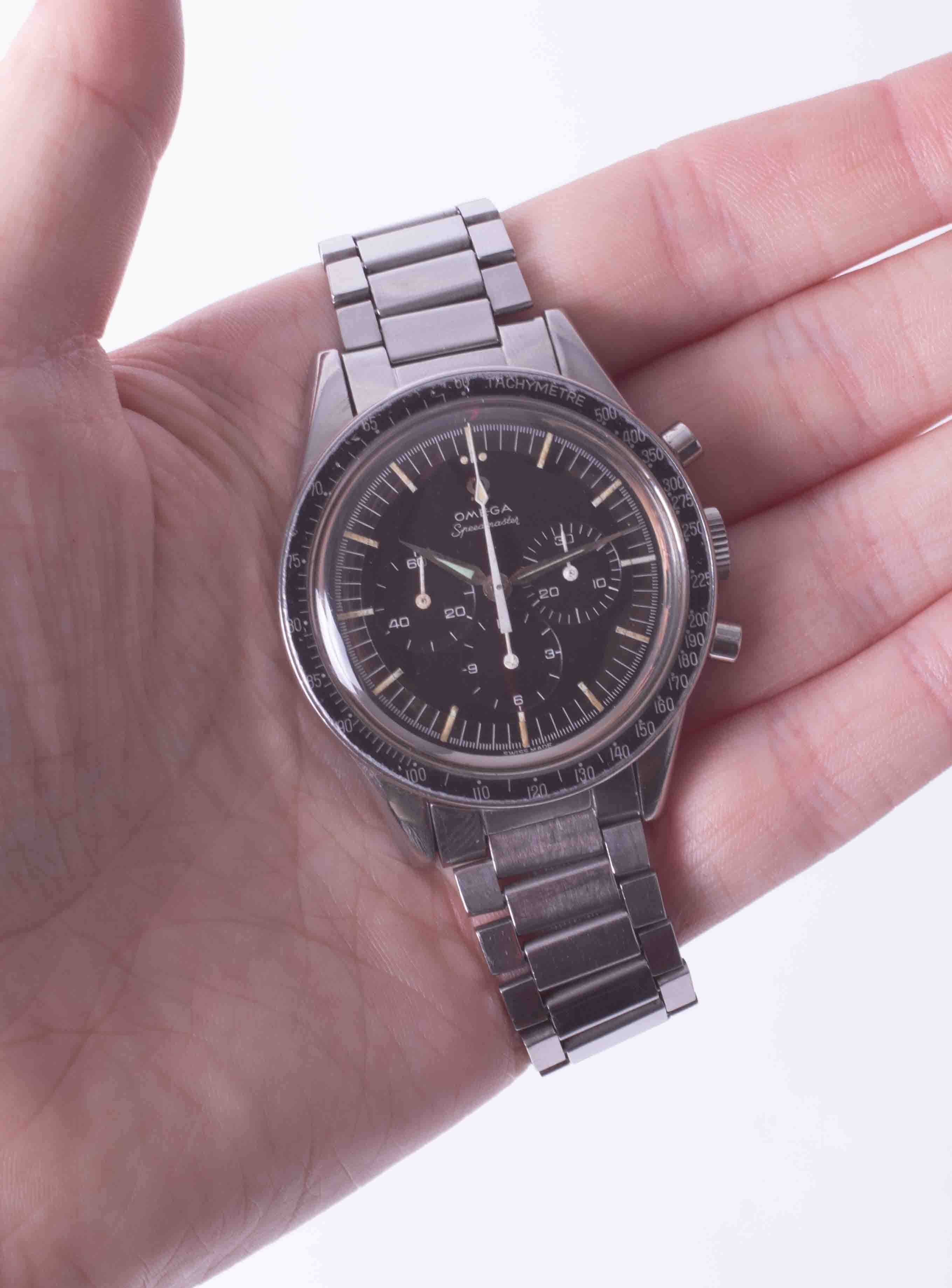 Omega Speedmaster chronograph, a rare circa 1961/2, gent's stainless steel manual wind wristwatch, - Image 3 of 7