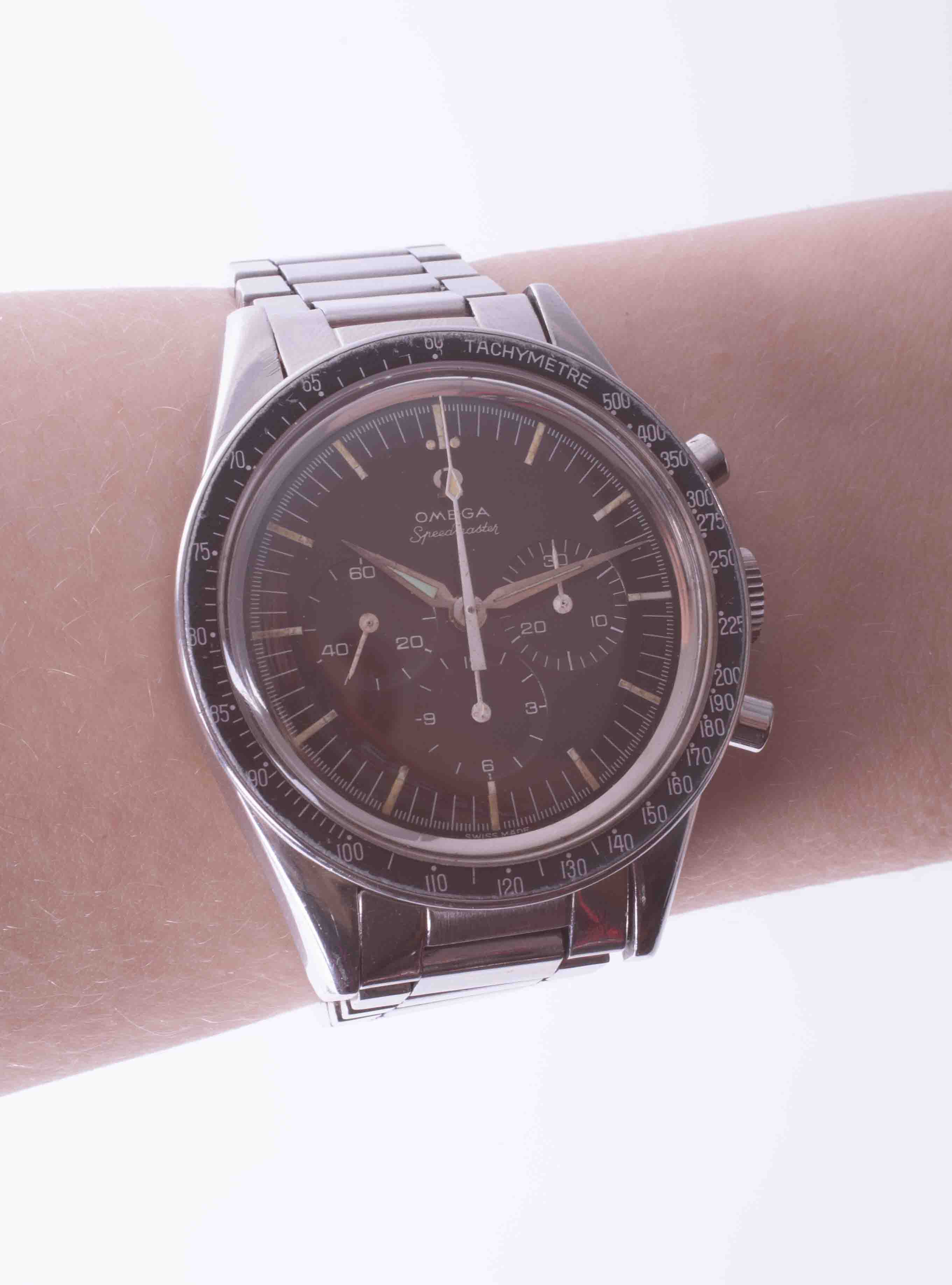 Omega Speedmaster chronograph, a rare circa 1961/2, gent's stainless steel manual wind wristwatch, - Image 2 of 7