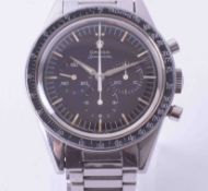 Omega Speedmaster chronograph, a rare circa 1961/2, gent's stainless steel manual wind wristwatch,