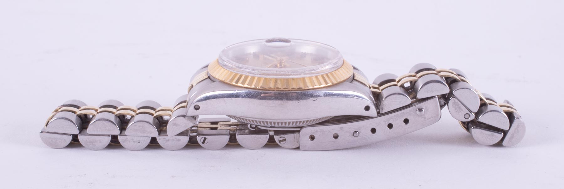 Rolex, a ladies bi-metal Rolex Oyster Perpetual Date automatic wristwatch, with jubilee bracelet, - Image 4 of 6