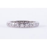 A platinum full eternity ring (not hallmarked or tested) set with round single cut diamonds, approx.