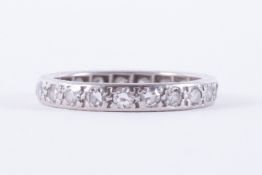 A platinum full eternity ring (not hallmarked or tested) set with round single cut diamonds, approx.