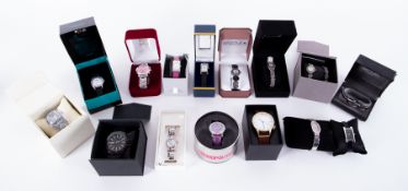 A collection of mainly ladies fashion watches, boxed including Brookes & Bentley, approx. 15.
