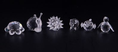 Swarovski Crystal Glass, small collection including 'Penguin', 'Pig', 'Snail' etc, boxed.