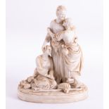 A Minton Parian ware porcelain figurine of Naomi and her daughters in law, shape no.183, cast