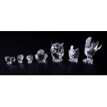 Swarovski Crystal Glass, small collection including 'Baby Chicks', 'Owl' etc, boxed.