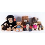 A collection of teddy bears including a large brown Charlie bear 'Kojak' (CB09408), a small