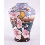 A Moorcroft limited edition vase 82/350 dated 2002 'Mountains', signed AJ Davison?, height 22cm.