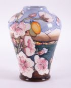 A Moorcroft limited edition vase 82/350 dated 2002 'Mountains', signed AJ Davison?, height 22cm.