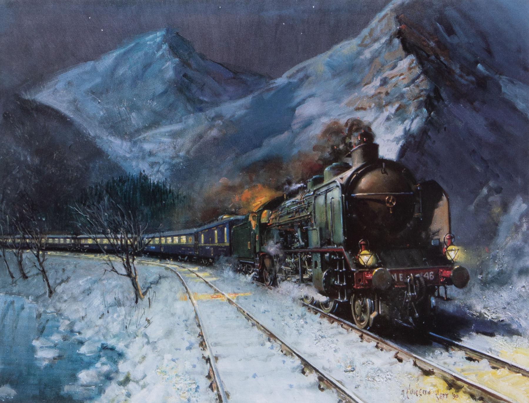 Terence Cuneo, signed limited edition print 'Orient Express' 228/650, 43cm x 56cm, with certificate, - Image 2 of 2