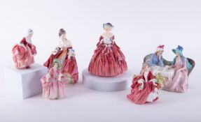 A collection of six Royal Doulton ladies including 'Afternoon Tea' (6).