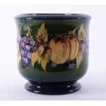 A Moorcroft planter decorated with fruit of the vine, No.240, height 18cm.