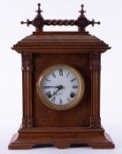 An oak cased mantel clock, Sonia Clock Company, 45cm.