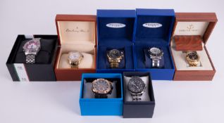A collection of seven various gent's watches including Ingersoll, commemorative HMS Victory,