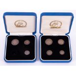 Two Maundy coin sets, George III 1817 and George II 1746 (lacks 3 pence), seven coins in total. (2)