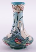 A Moorcroft 'Swan' vase, stamped and dated 'Trial' 8.9.2000, height 21cm.