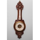 An Edwardian mahogany cased barometer and thermometer, maker Robson & Co, 46 Dean St. Newcastle-