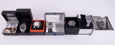 Seven various mainly gent's fashion watches including Diesel, Extreme, Oceanaut, Oskar, Adee Kaye
