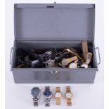 A large collection of assorted gent's (mainly) wristwatches.