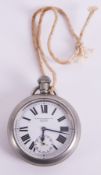 An H.Williamson Ltd, London, military pocket watch, Roman dial, No.19711F, broad arrow on case back,
