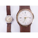 A vintage Timor wristwatch and a vintage Janine alarm clock in the style of a wristwatch with strap,