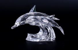 Swarovski Crystal Glass, Annual Edition 1990 'Lead Me - Dolphins' (not with correct inside