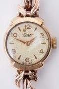 Everite, a ladies 9ct yellow gold vintage Everite wristwatch, 18gm.