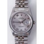 Rolex, a gentleman's stainless steel calendar Datejust wristwatch, model 16220, with boxes,