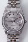 Rolex, a gentleman's stainless steel calendar Datejust wristwatch, model 16220, with boxes,