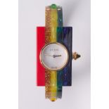 Gucci, a vintage Gucci web rainbow ladies bangle watch with mother of pearl dial and multi-