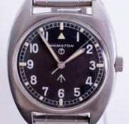 Hamilton, a gent's Military wristwatch, with broad arrow to the back case, 6BB-6645-99, 523-8290,