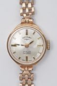 Rotary, a ladies 9ct yellow gold wristwatch, 27 jewel, approx 15.30g.