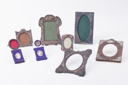 A silver photo frame Birmingham circa 1911 together with a collection of various other Victorian and