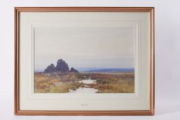 F.J.Widgery (1861-1942) signed watercolour 'Links Tor', receipt dated 1992 on reverse, framed and