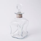 A Danish silver mounted decanter and stopper, height 20cm.