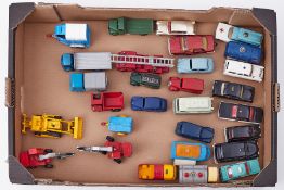 A collection of 29 model vehicles, including Matchbox no 15 Kent fire brigade truck, several