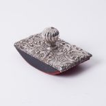 A Victorian silver mounted desk blotter.