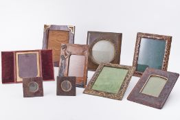 Nine various photo frames including, leather finish and gilt mounted etc.