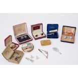 A mixed lot including a silver miniature hand mirror, Rotary wristwatch, New York Bremen Captains