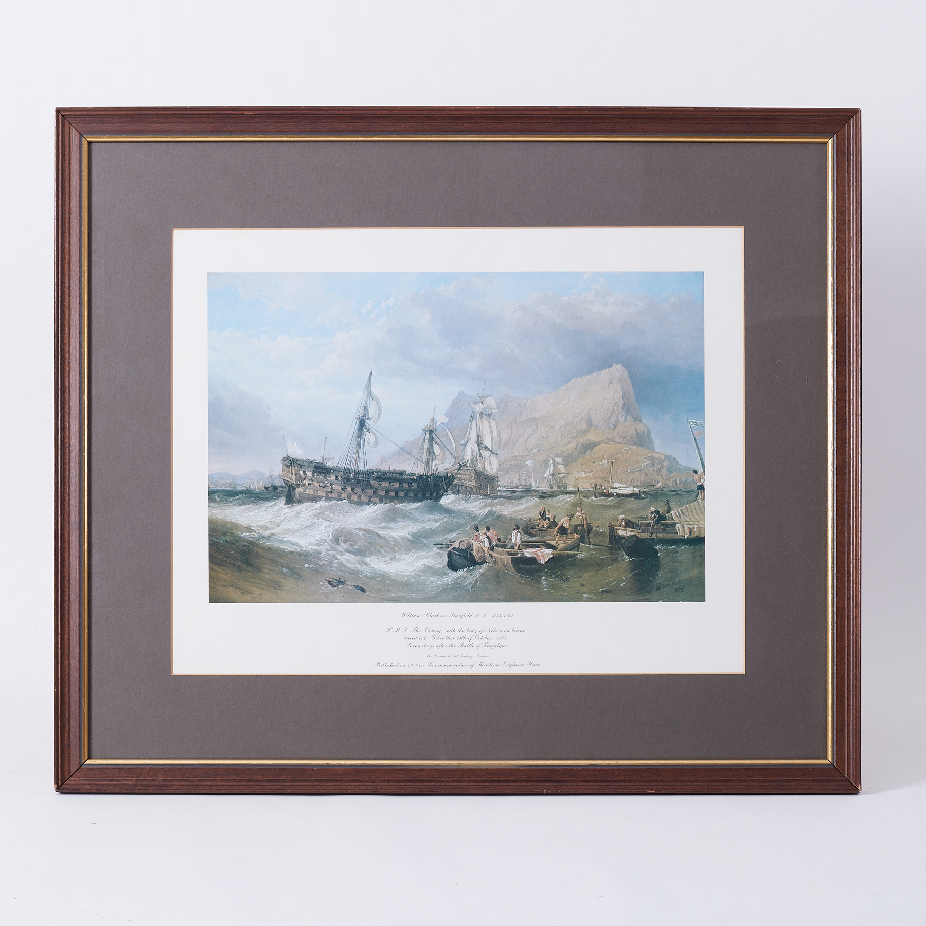 A collection of ten assorted pictures and prints to include HMS Victory at Gibraltar by William - Image 3 of 5