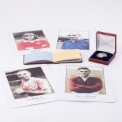 Football legends hall of fame portraits and autograph album including Bob Willis, Peter Fleming